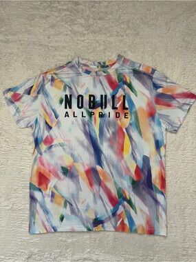 NOBULL ALLPRIDE Graphic Athletic Performance T-Shirt Size XXL Rainbow Abstract